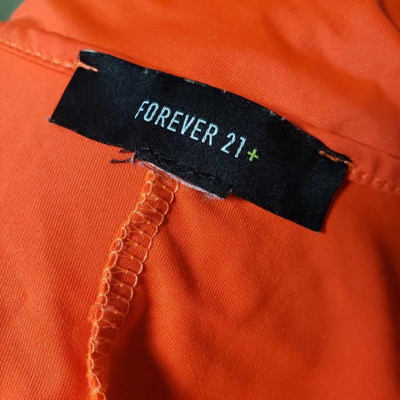 Forever 21 Plus size **1X/2X** (no tag) Orange Stretchy Romper AS IS - Picture 6 of 6